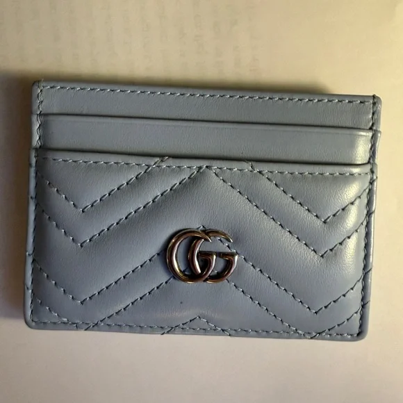 Gucci Baby Blue Leather Card Holder - Picture 8 of 13